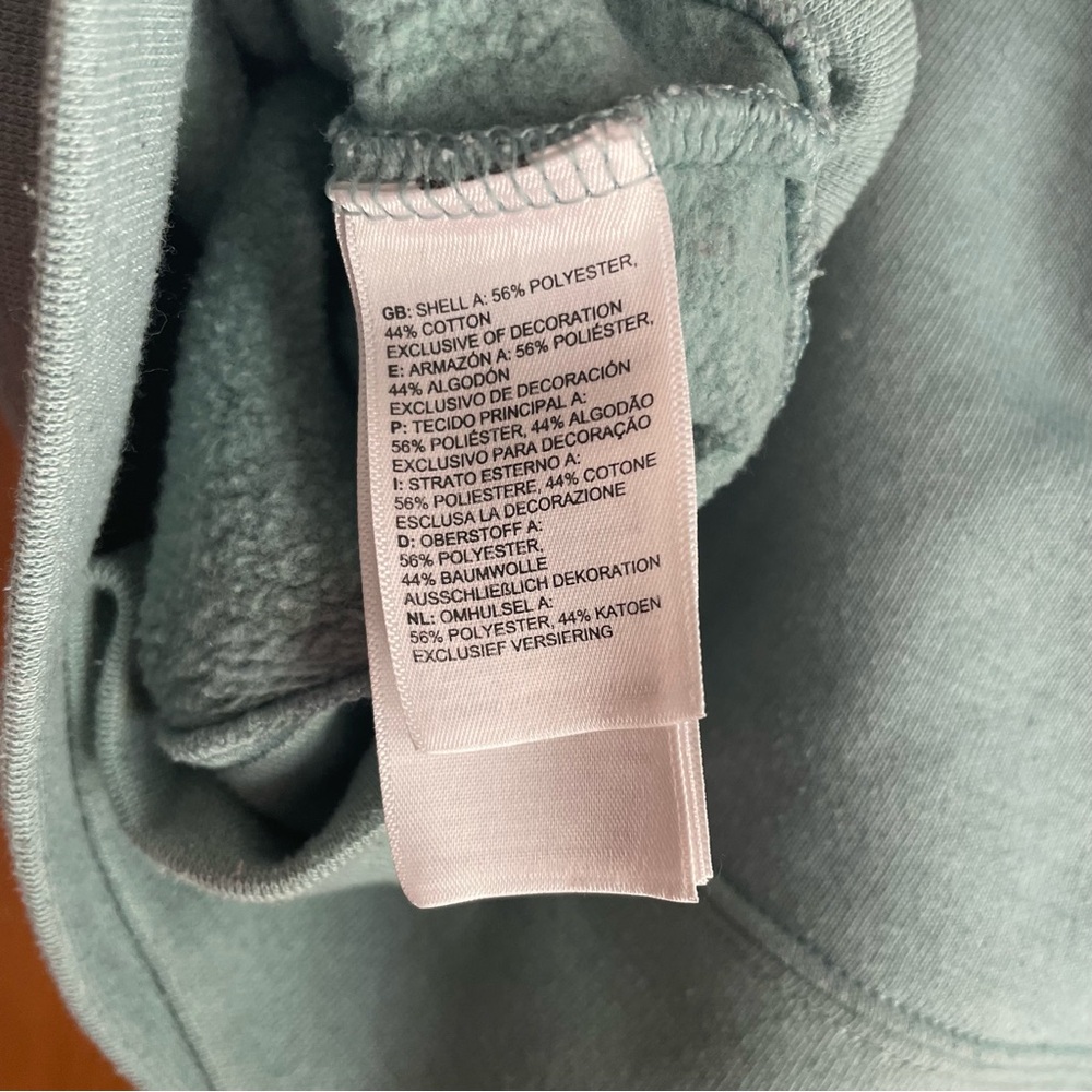 Northface Never Stop Exploring mint green/blue Hoodie with red patch - Picture 9 of 9